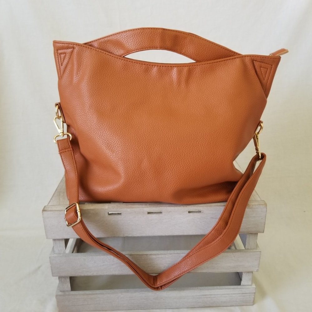 NEW! Soft Faux Leather Tote Purse w/Detachable Adjust Shoulder Strap